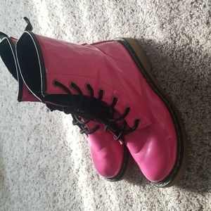 Pink Pleather combat boots